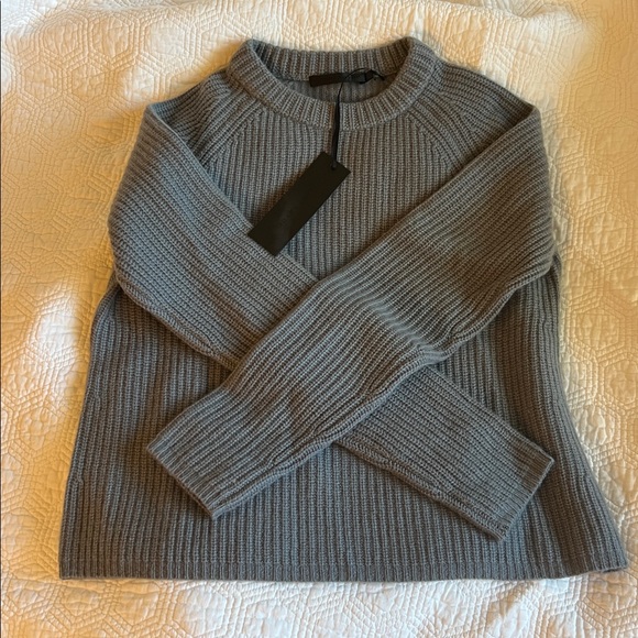 NWT! Jenni Kayne Cashmere Fisherman Sweater in Dusty Blue - S - Picture 6 of 8